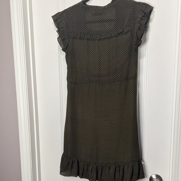 Lost & Found Green Dress with Polka Dots and Lace Trim - Picture 2 of 4